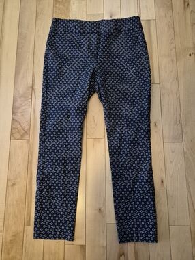 Ann Taylor LOFT Navy Printed Cropped Pants